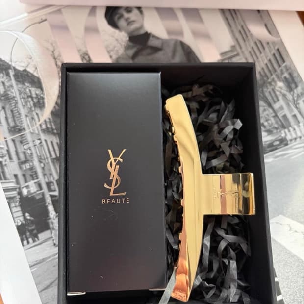 입생로랑 뷰티 헤어 클립 생로랑 집게핀 골드 기프트