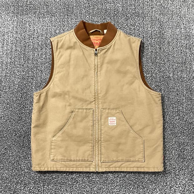 빈티지9. 리바이스 샌섬 베스트 경량 패딩 조끼 릴렉스드 베이지 데님