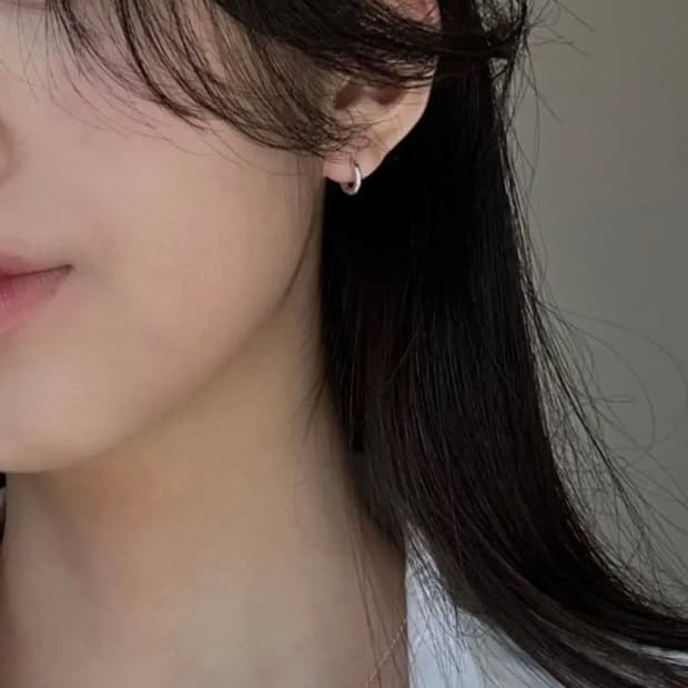 (새상품) 실버 원터치 링귀걸이