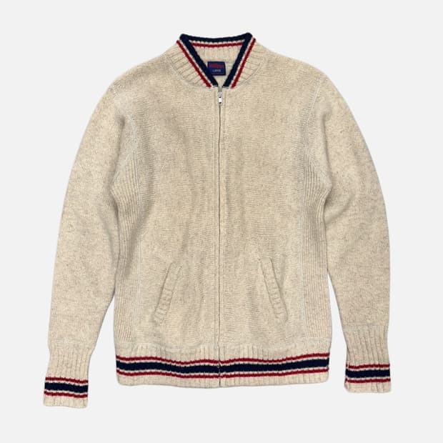 WILLPIPS natural wool knit zip-up