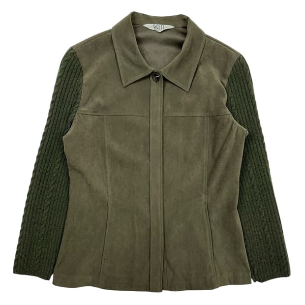 S*CESS 폴리 배색 니트 자켓