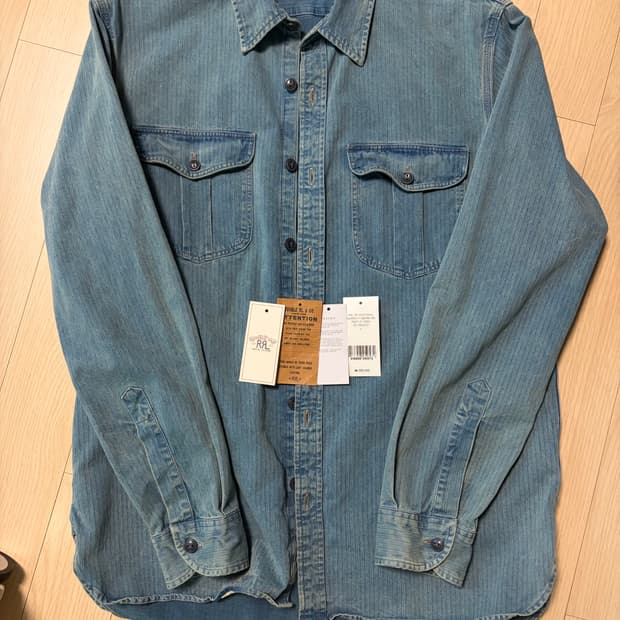 [새제품, L] rrl 인디고 헤링본 워크셔츠