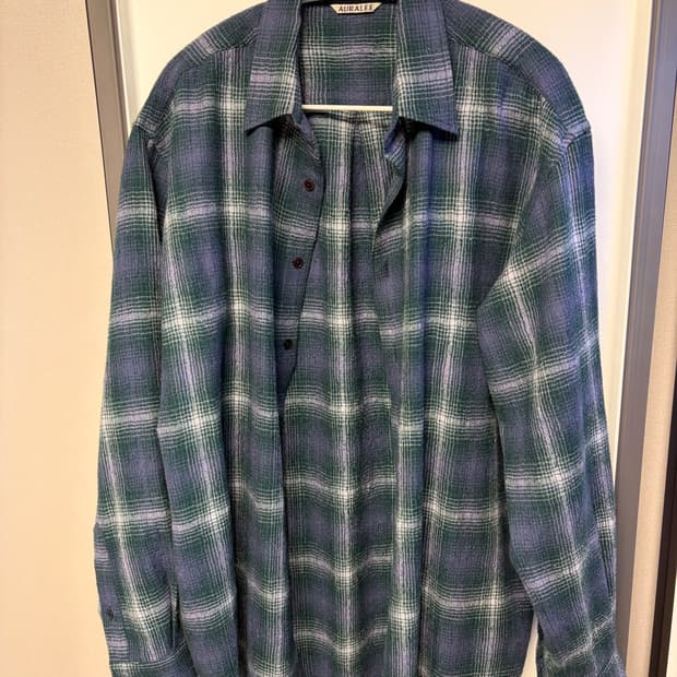 [4] 오라리 AIRY WOOL CHECK SHIRT