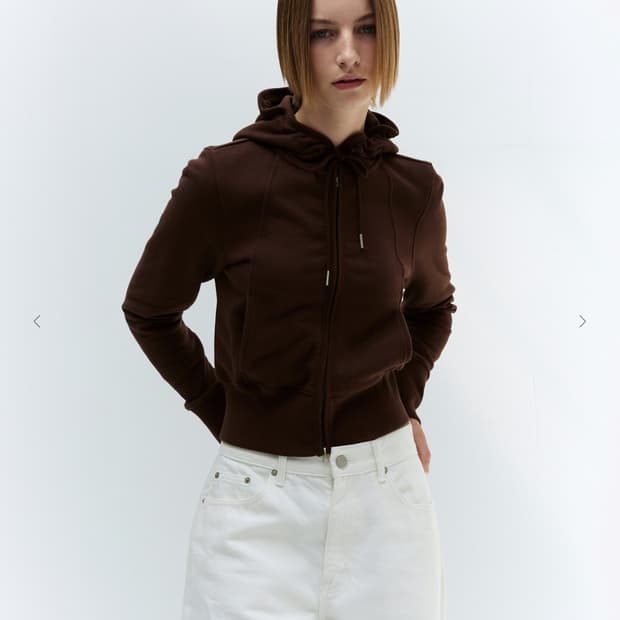 버뮬라 burmula crop hoodie zip up (brown)