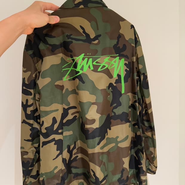 [L] stussy camo coach jacket japan