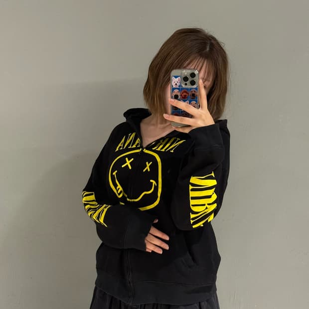 Nirvana printing hood zip-up
