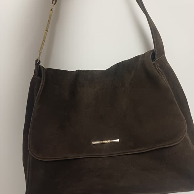 타임(TIME) 포스트모던 아카이브 스웨이드 숄더백 [다크 브라운]