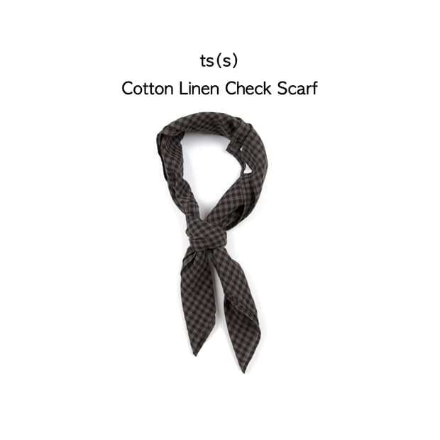 ts(s) 코튼 린넨 체크 스카프