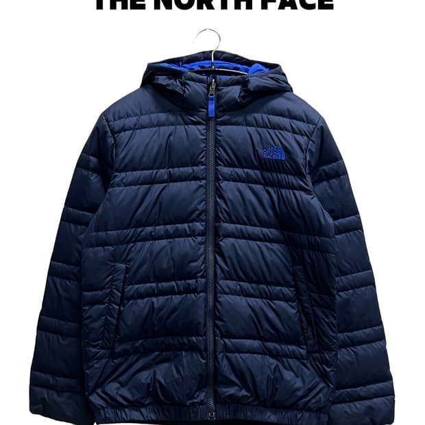 노스페이스 키즈/우먼스 구스다운 경량 패딩 자켓 네이비