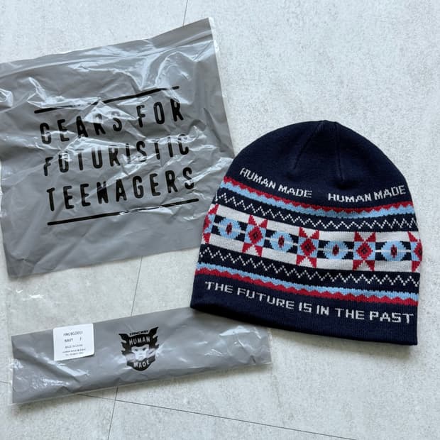 휴먼메이드 Human Made 자카드 비니 (네이비) – 새상품