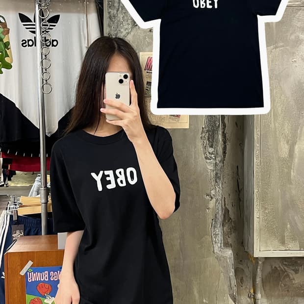 오베이 반팔티 블랙 M #csz417