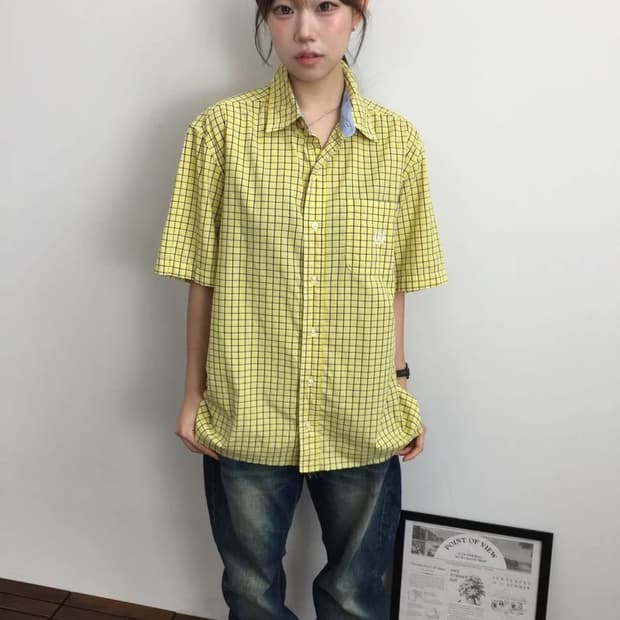 00s CHAPS Yellow Check Shirt