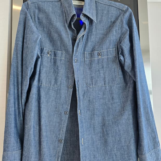 FULLCOUNT 풀카운트 샴브레이 데님 셔츠 40사이즈입니다.