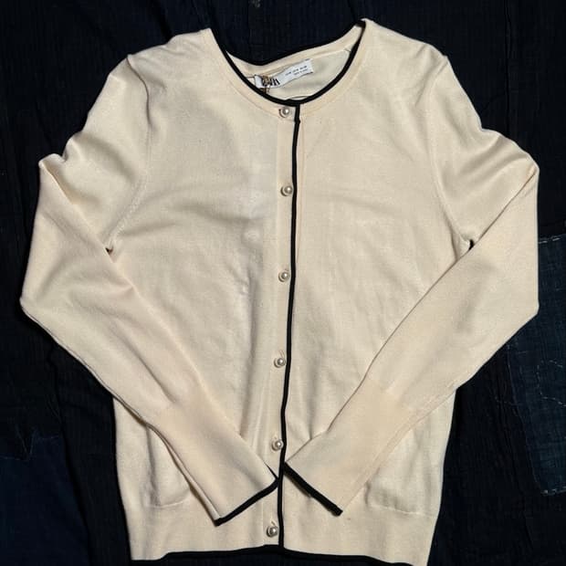 Zara 펄 버튼 니트 가디건 M 상품이미지1