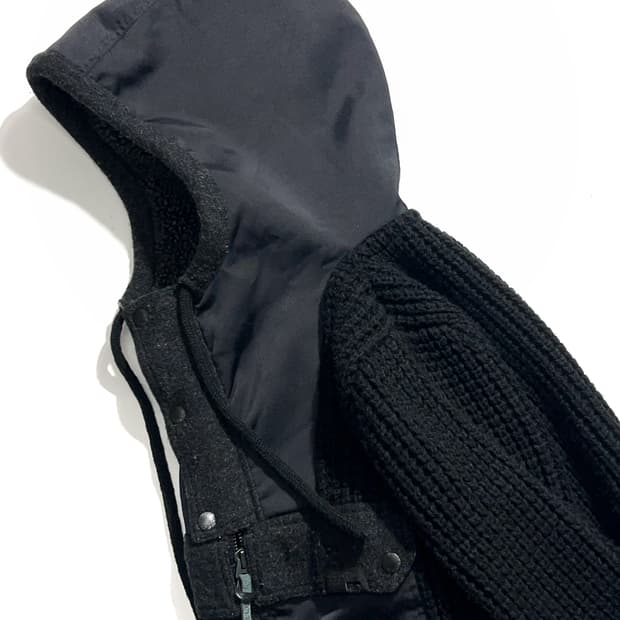 Diesel High Neck Wool Hood Zip Up Jacket