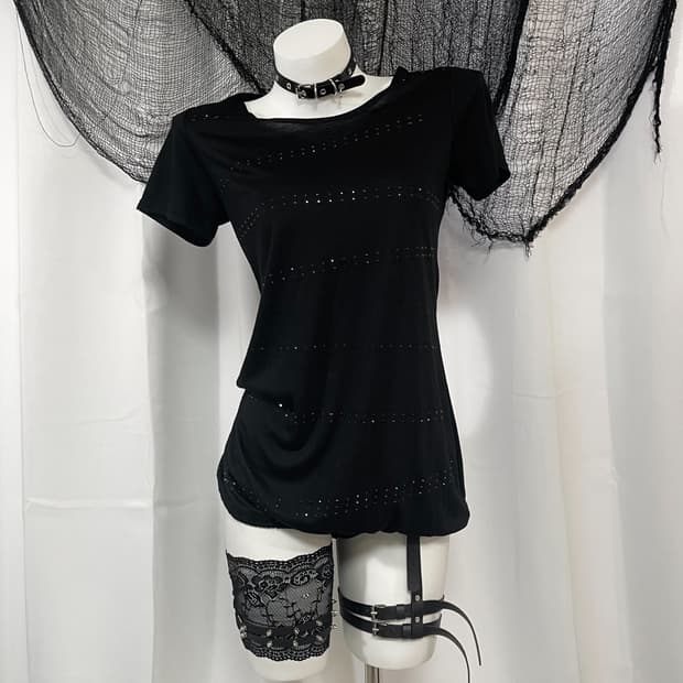 black cubic t-shirt