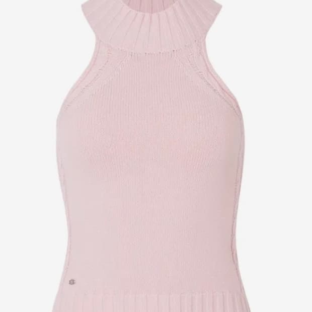  페일제이드 코튼 홀터넥 니트 탱크 탑 핑크
