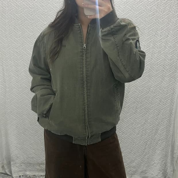 퀵실버 빈티지 오버핏 피그먼트 봄버 블루종 자켓 100 C06181