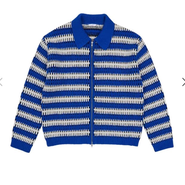 Stu 컬러집업 블루 니트(L)