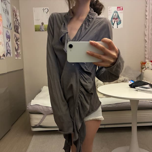 프랑스 빈티지 드레이핑 가디건