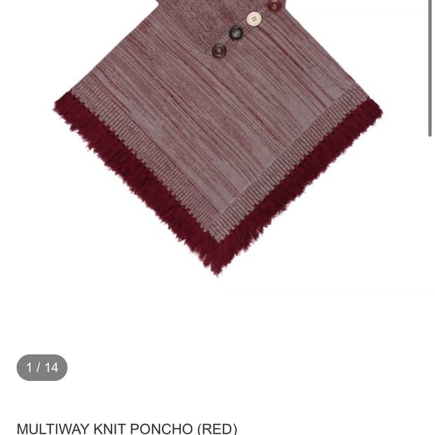 어스지구 MULTIWAY KNIT PONCHO (RED)