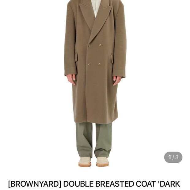 브라운야드 더블 브레스티드 코트 다크베이지 01사이즈