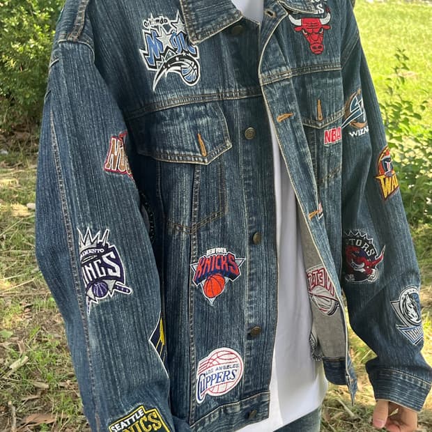 UNK NBA 데님 트러커자켓