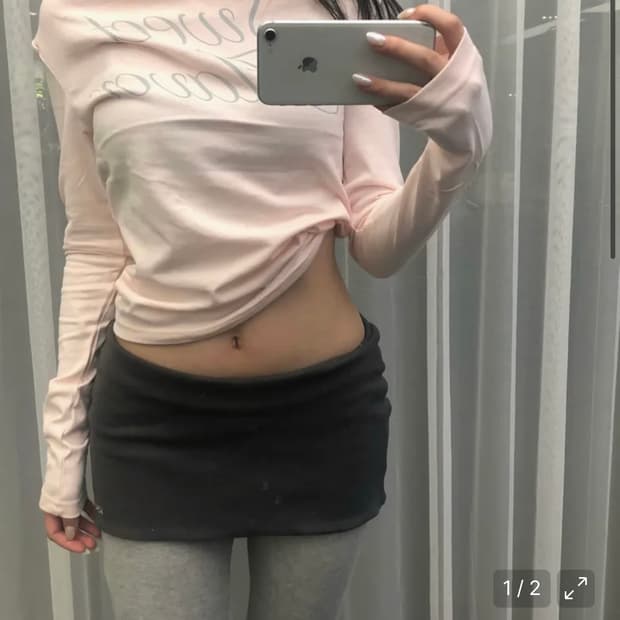 *새상품* 포어링 Sweet flavor draped tee (pink)