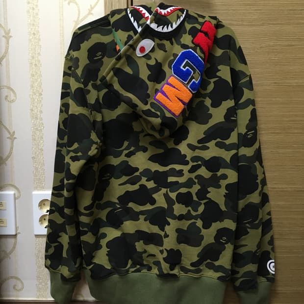 베이프 샤크 카모 후드 녹계🙉