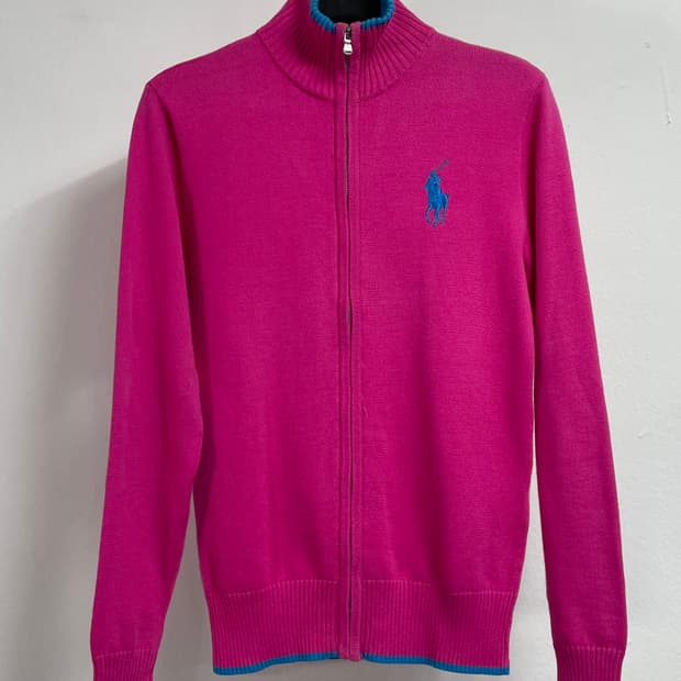 폴로 골프 핑크 니트 집업 (on.299)  