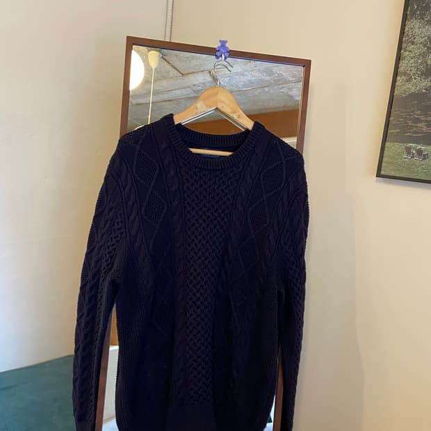 폴로 랄프로렌 네이비 케이블 니트