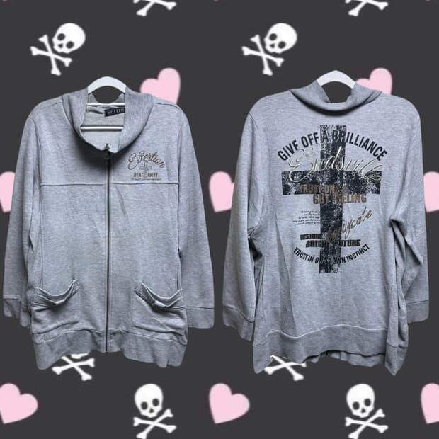 y2k 펑크 십자가 집업