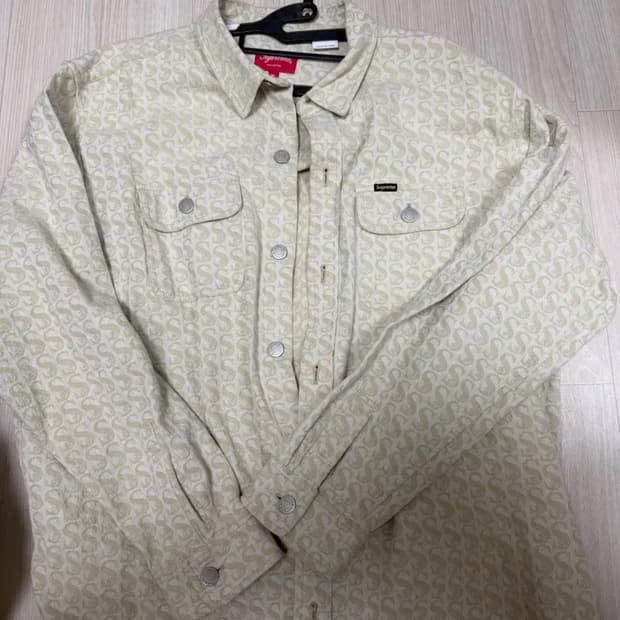 슈프림 모노그램 데님 자켓 베이지 xl