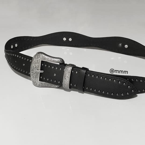 [Unisex] 웨스턴 엔틱 장식 가죽 벨트