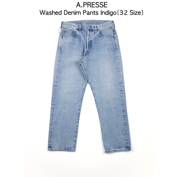 (새상품)A.PRESSE 워시드 데님 팬츠 인디고