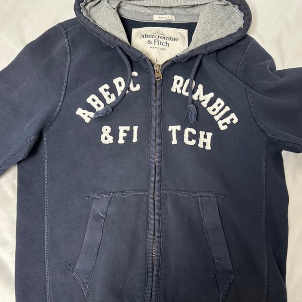 Abercrombie Navy Hood Zip-Up