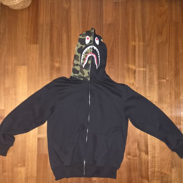 베이프 샤크 풀 집 후드 집업 블랙 3xl