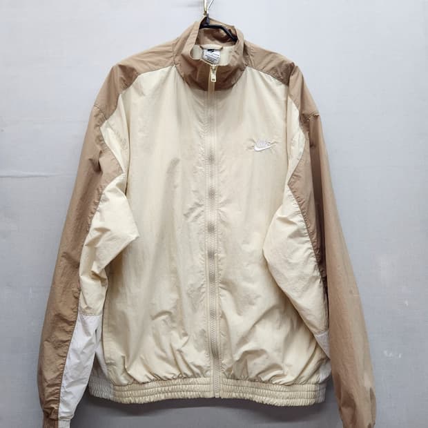 나이키 로고 배색 오버사이즈 나일론 바람막이 자켓 M(3XL)