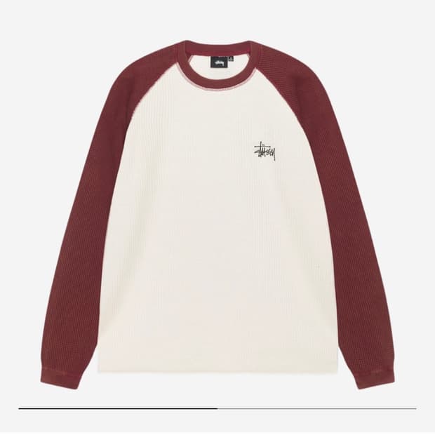 (새상품)Stussy Basic 스투시 롱슬리브 와플 니트 셔츠