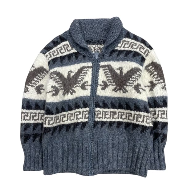 코위찬 가디건 독수리 패턴