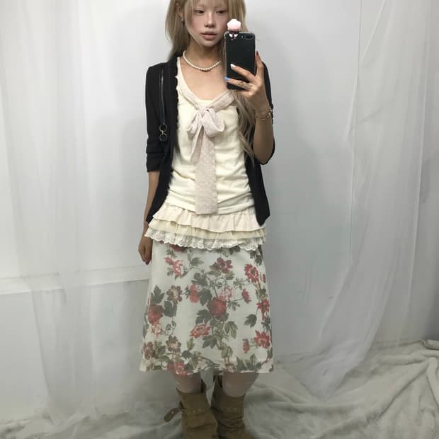 𝜗𝜚베이지 로즈 로맨틱 하구미 코디 set 𝜗𝜚