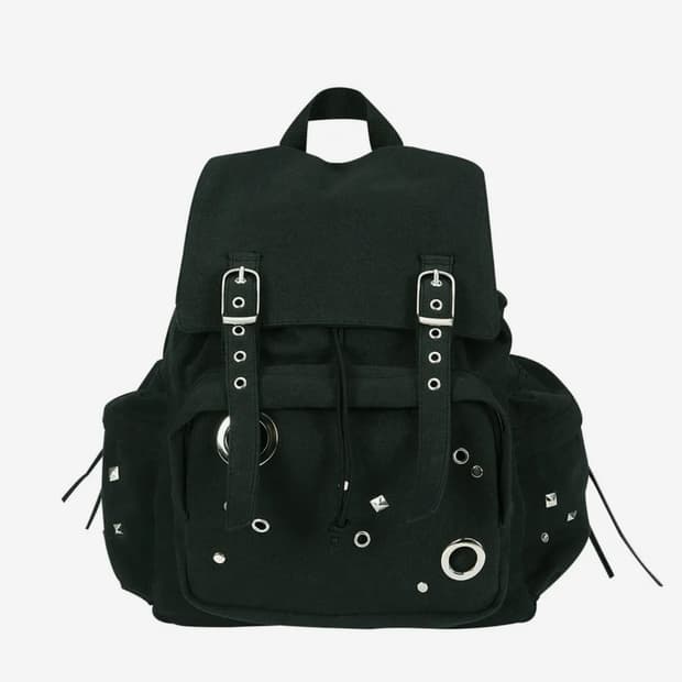 여밈 블랙 백팩 