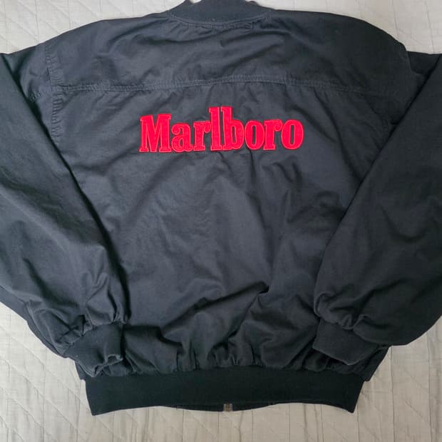 [XL] 90s 빈티지 말보로 리버시블 봄버 자켓 블랙/레드 굿컨디션