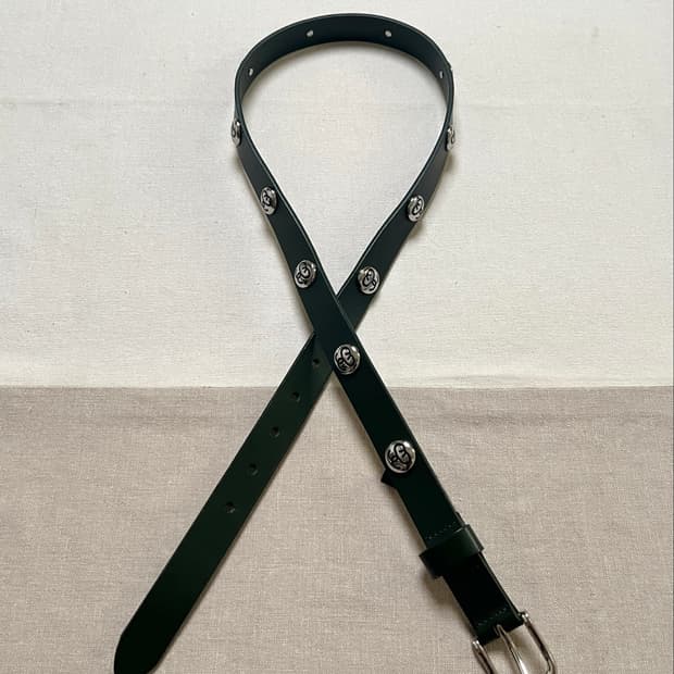 스투시 ss 링크 스터드 벨트 L/XL 그린 stussy belt