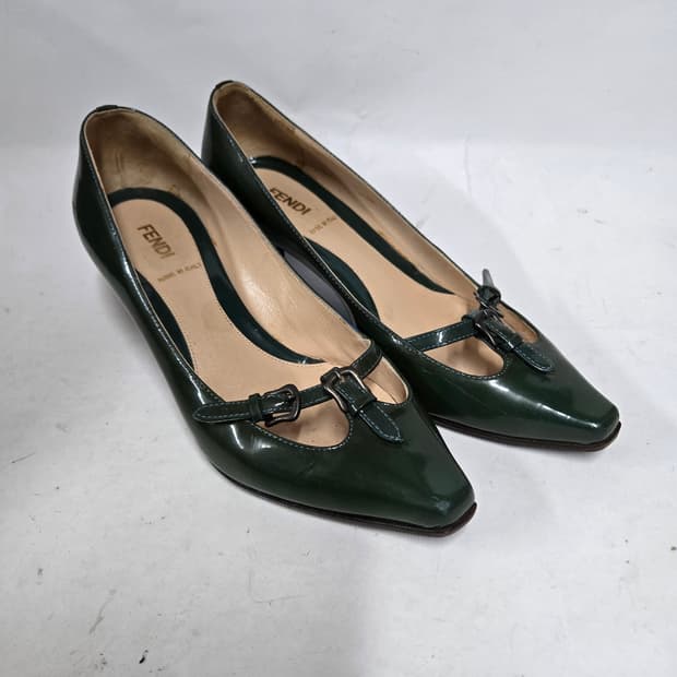 펜디 그린 페이던트 메리제인 펌프스36 1/2 235mm