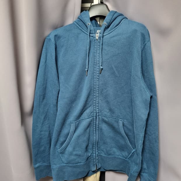 유니클로 투웨이 후드집업 청록색  라지