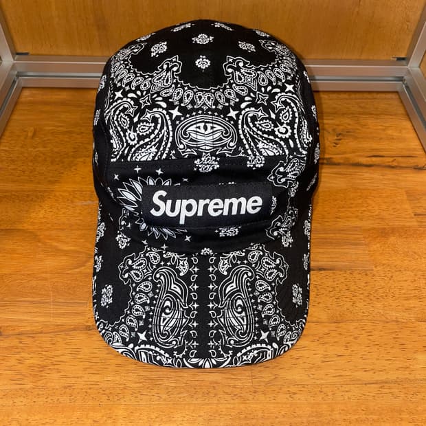 Supreme Bandana Camp Cap (Black)