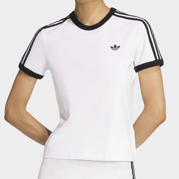 아디다스 스트라이프 반팔 화이트