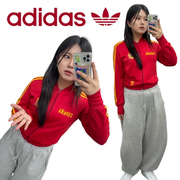 아디다스 sst 에스파냐 레드 트랙탑 100