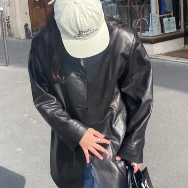 에토스 레더 하프 자켓